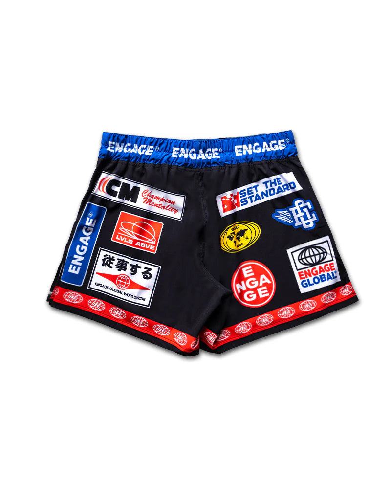 Engage Racer Black Mma Hybrid Shorts