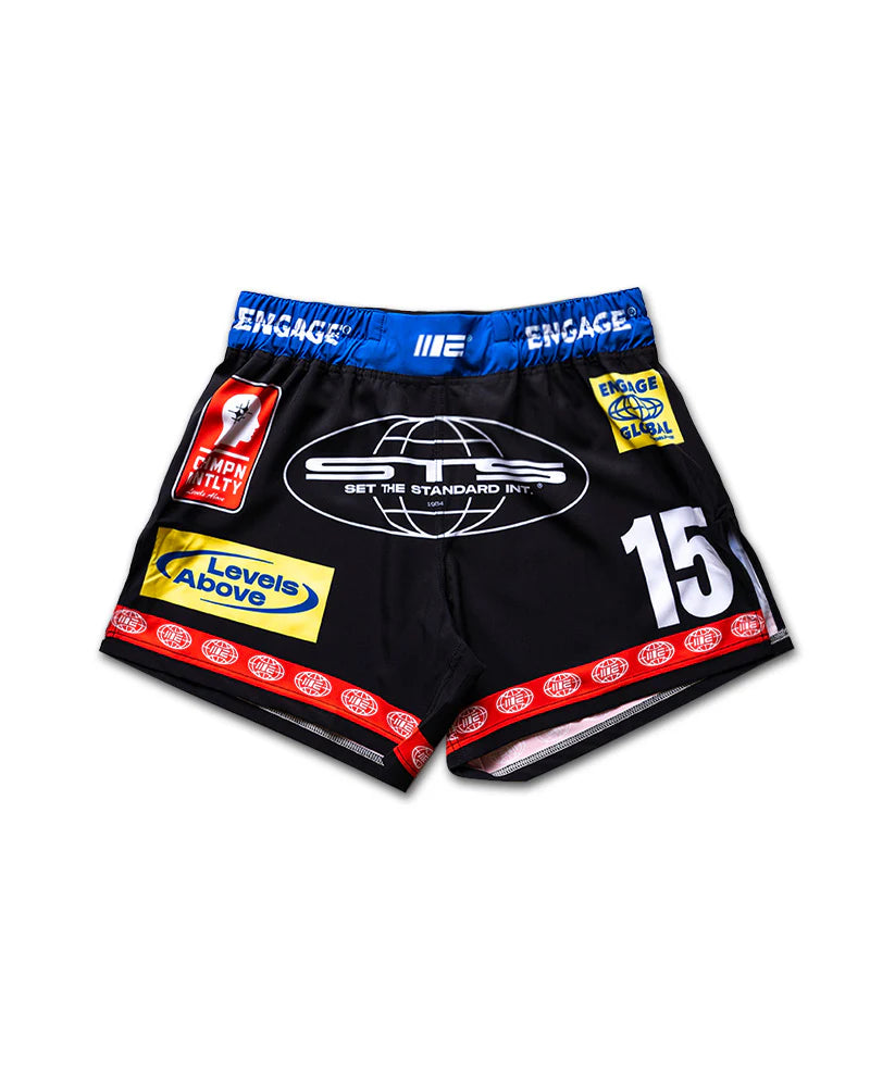 Engage Racer Black Mma Hybrid Shorts