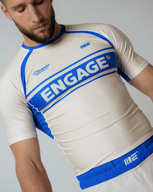 Engage Invictus Royal Ivory Short Sleeve Rash Guard