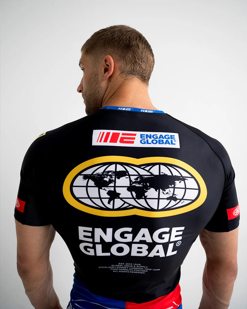 Engage Racer Black Short Sleeve Rash Guard